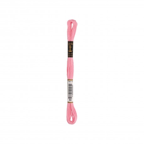 Meada de linha de bordar Anchor Stranded Cotton, filosele cor 50 rosa Meada de linha de bordar Anchor Stranded Cotton, filosele cor 50 rosa